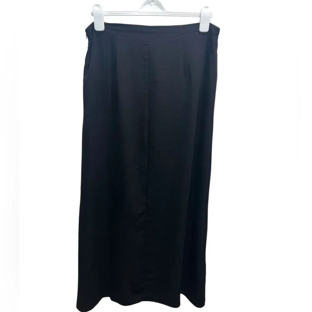 ASOS Black Midi Skirt Side Button Detail US 12